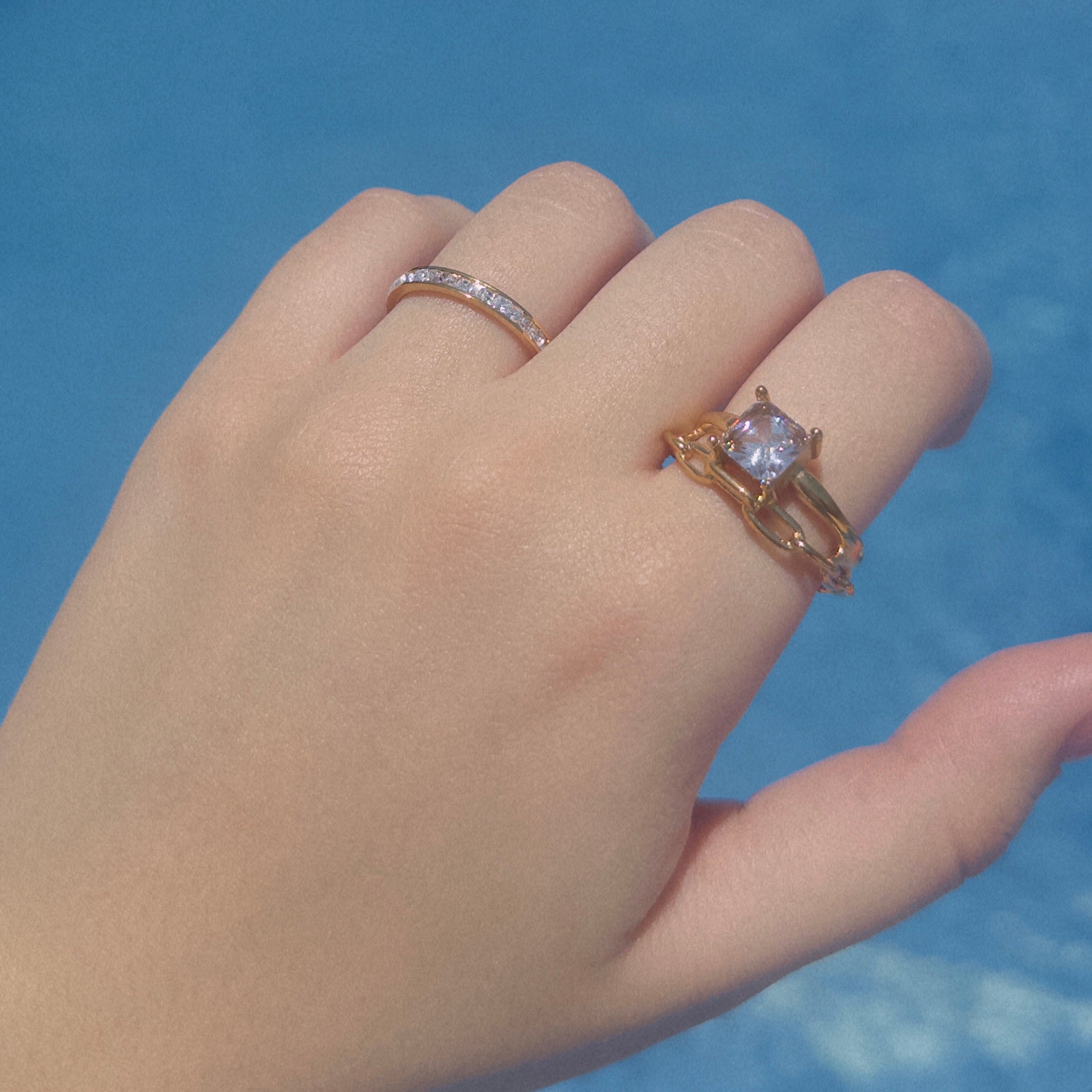 Anillo Double Link Brillante