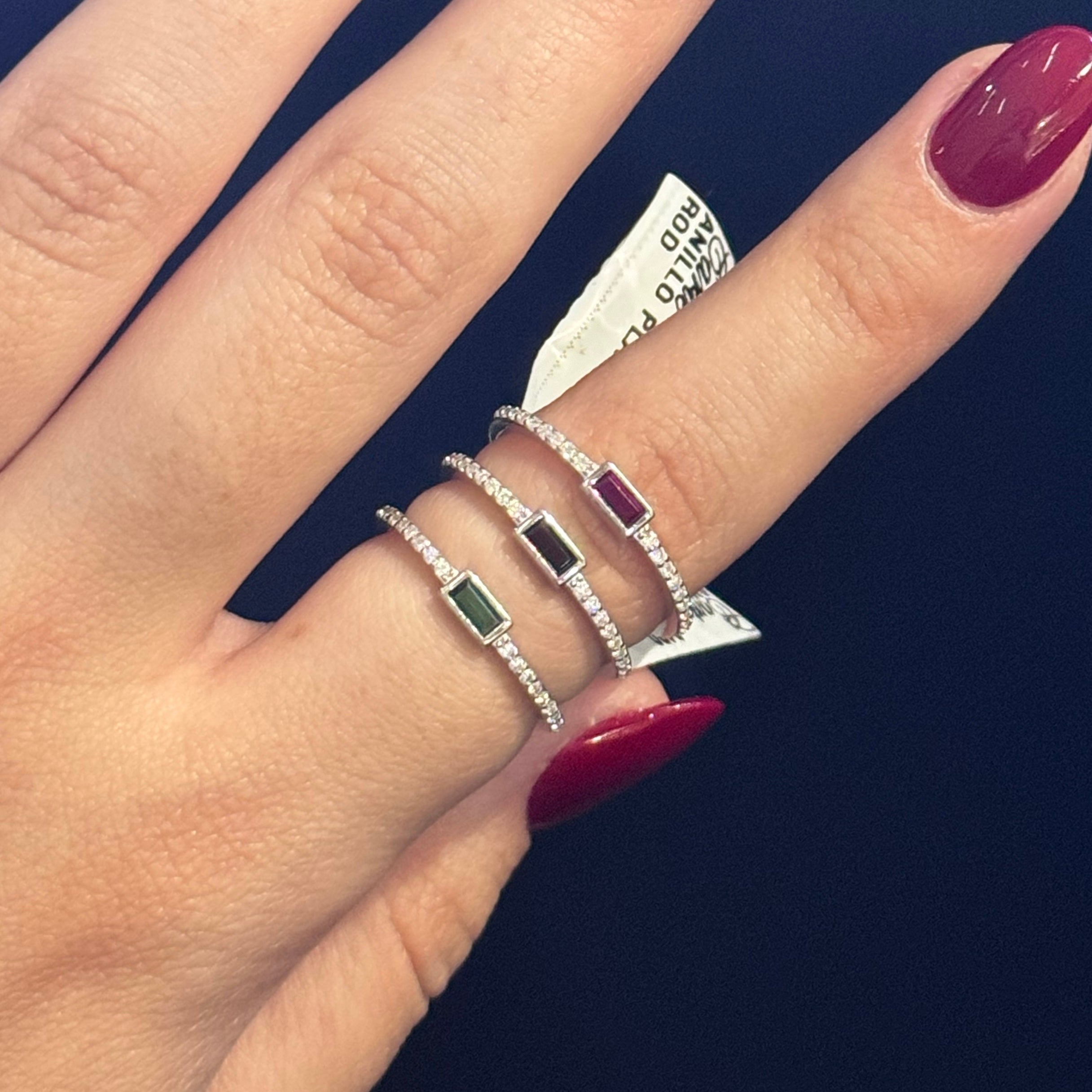 Anillo Rubí Baguette