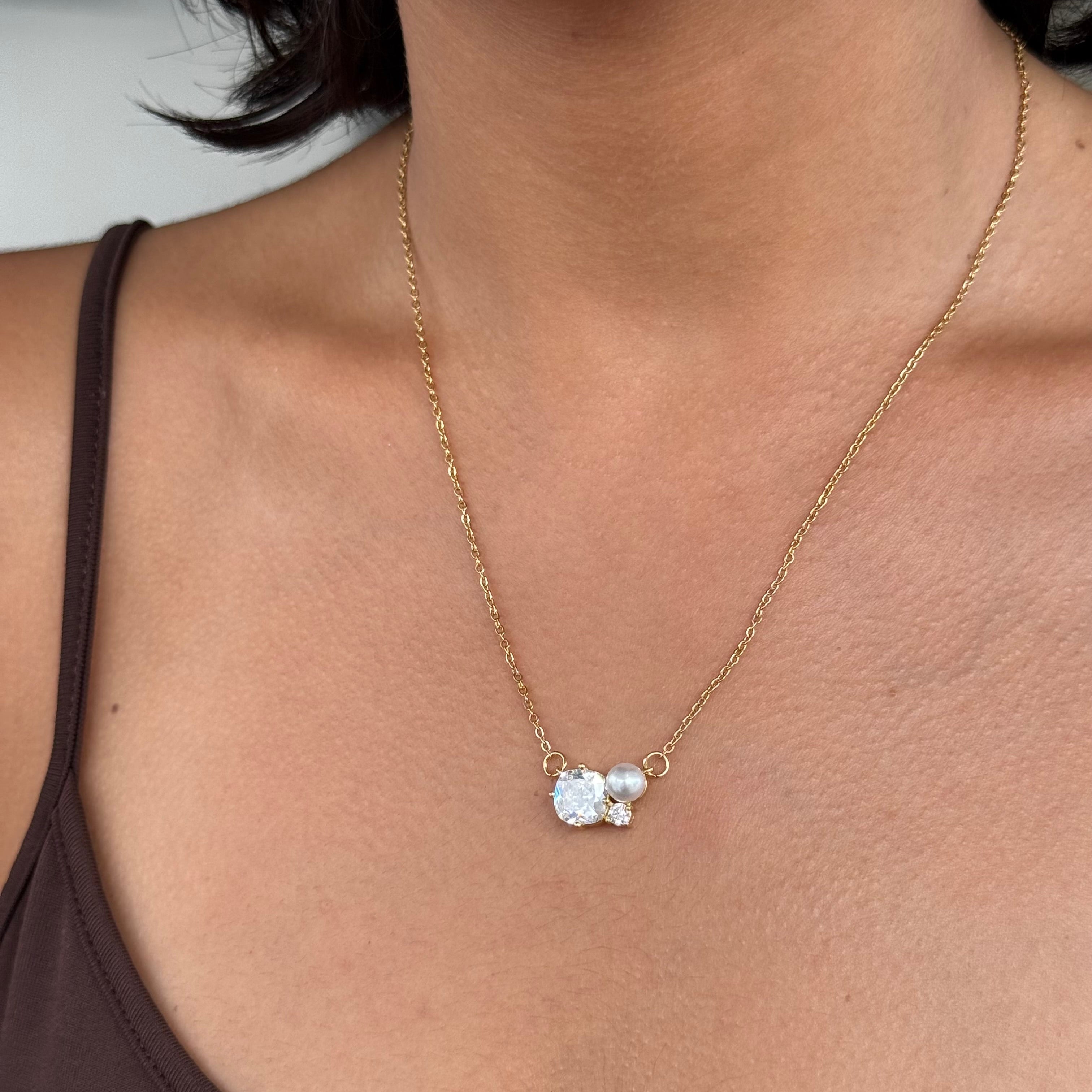 Collar Perla y Circonias