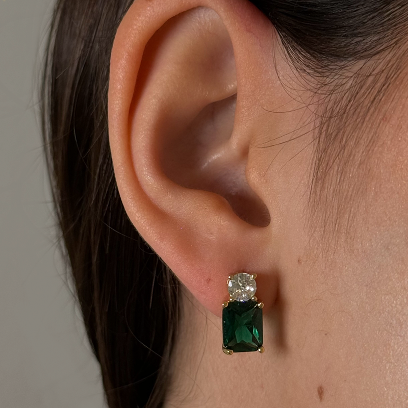 Aretes Circón Esmeralda