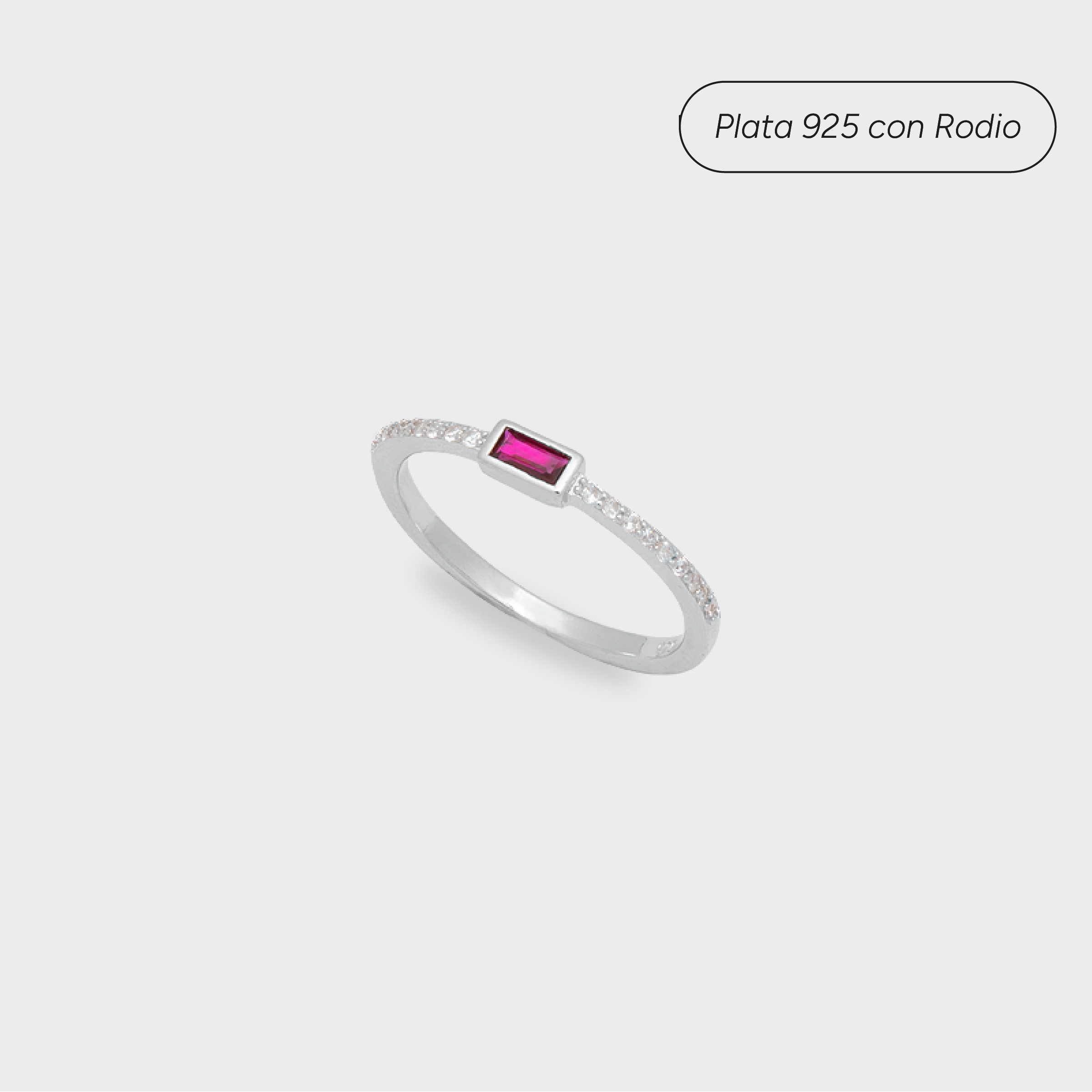 Anillo Rubí Baguette