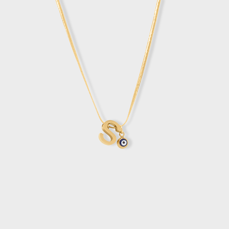 Collar Inicial + Ojo Turco