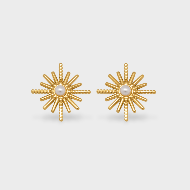 Aretes Estrella Perlada