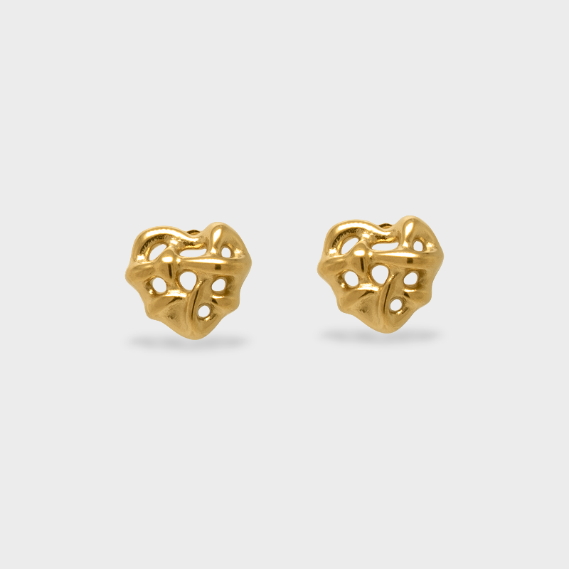Aretes Mini Corazón Trenzado