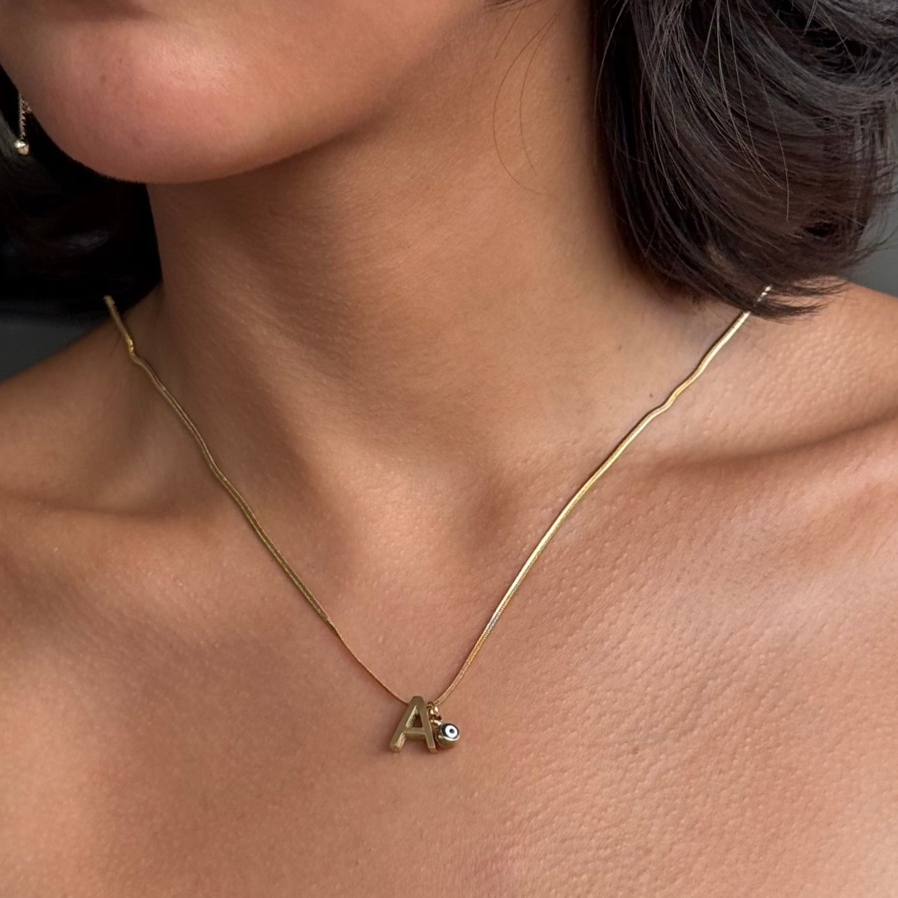 Collar Inicial + Ojo Turco
