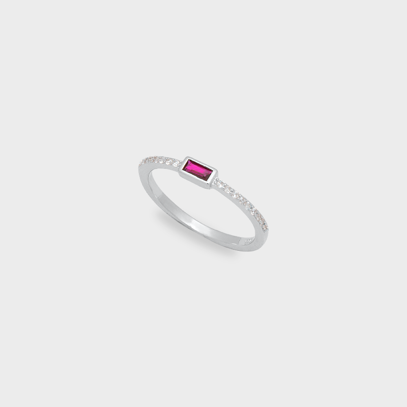 Anillo Rubí Baguette