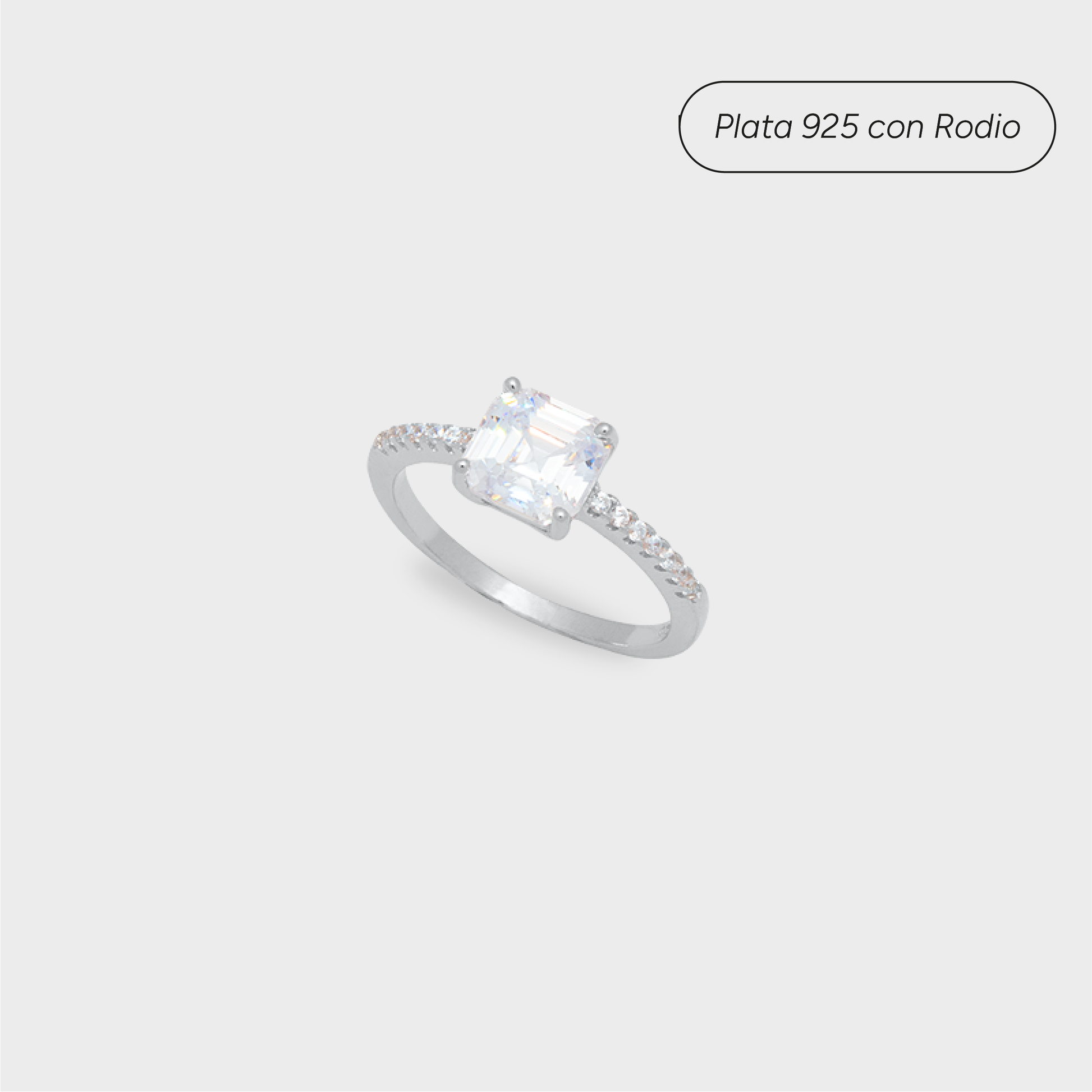 Anillo Solitario Square Radiant