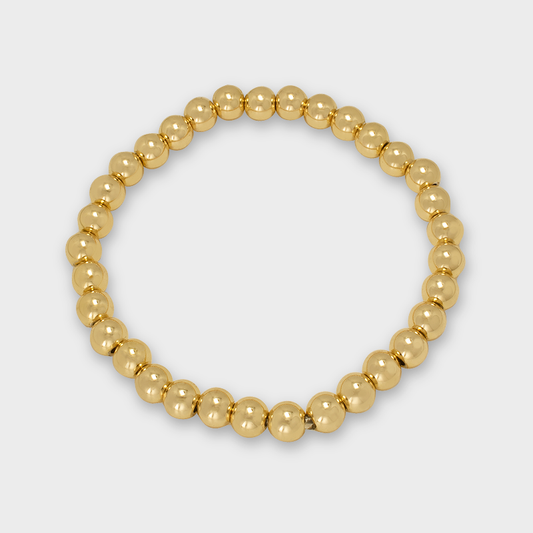 Pulsera Elástica Bolitas 6MM de Chapa (TB5C042)