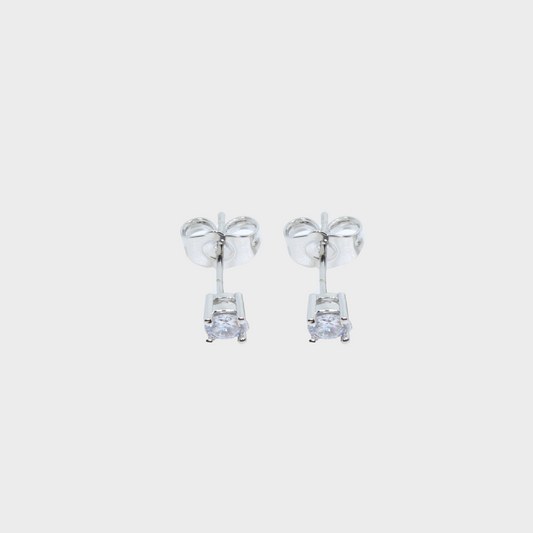 Arete Mini tipo Broquel Circón de Chapa (TB7C147)