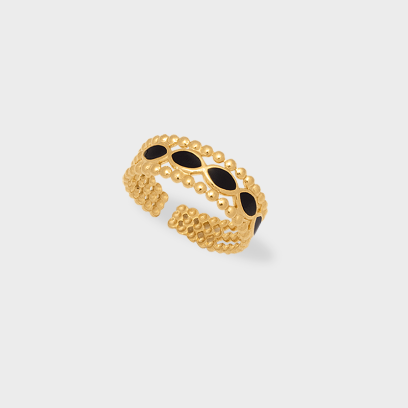 Anillo Bolitas Black