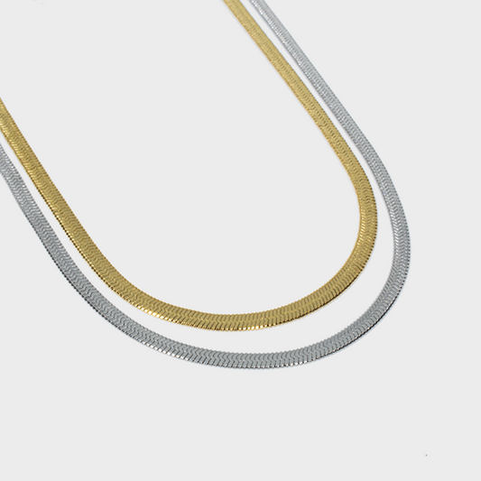 Cadena Doble Bicolor de Acero Inoxidable (TF2A026)