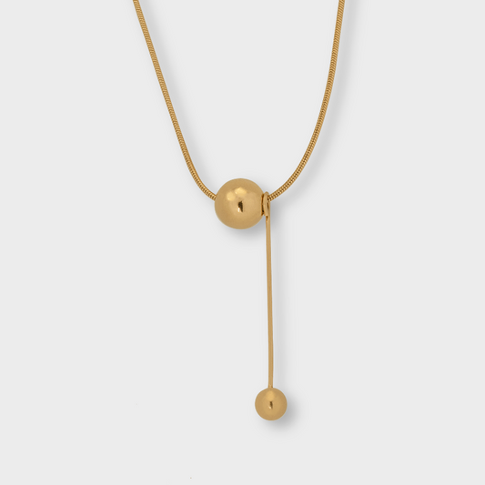Cadena con Bolita Colgante de Acero Inoxidable (TF2A048)