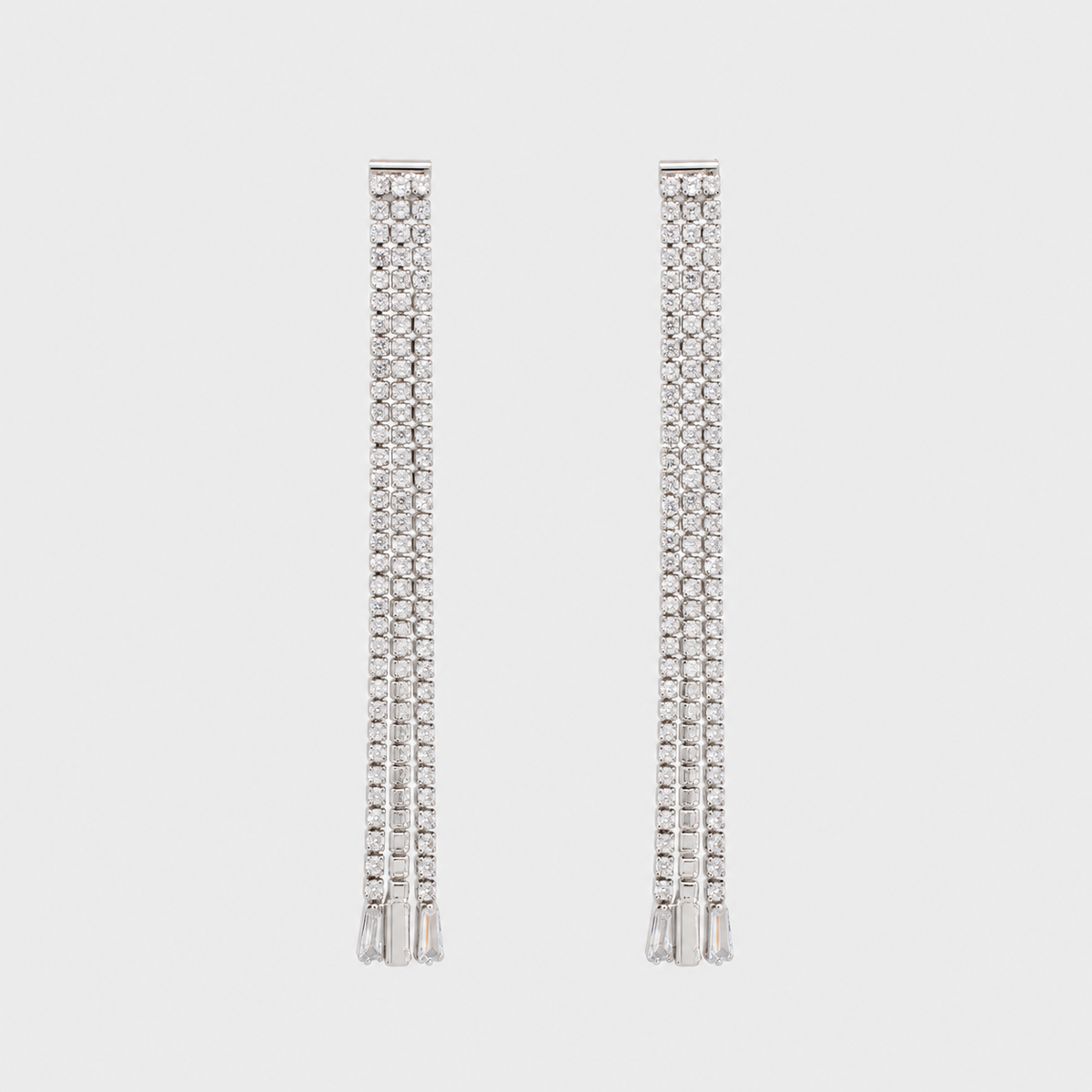 Aretes Silver Fringe