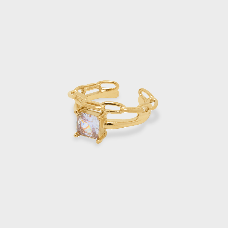 Anillo Double Link Brillante