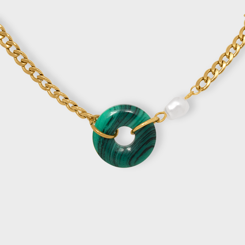 Collar Malaquita y Perla