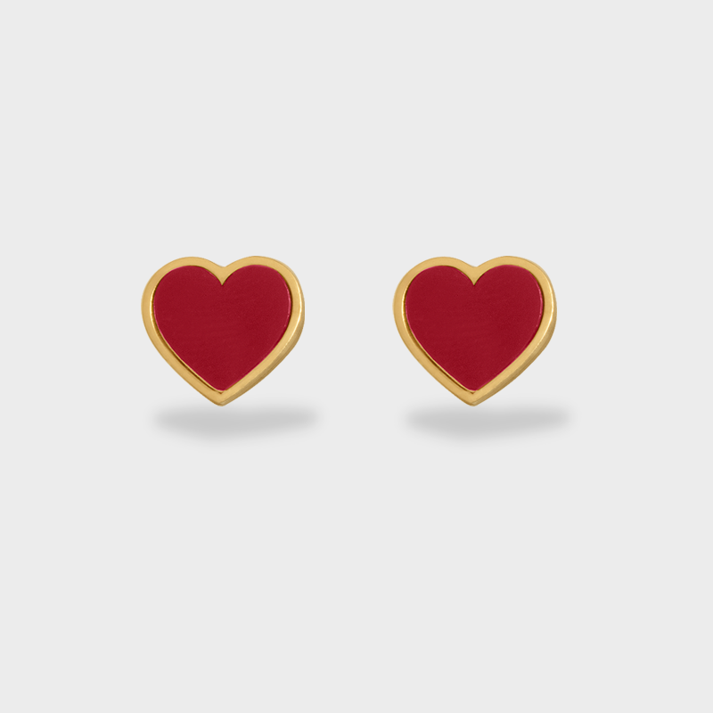 Arete Corazón Rojo