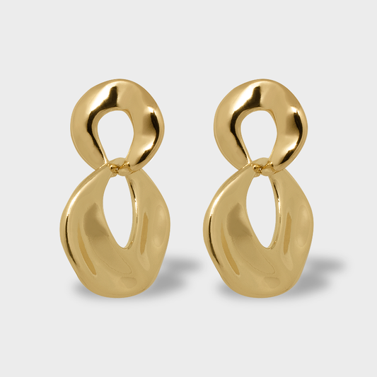 Aretes Largos Círculos Amartillado de Copper (TF7C810)