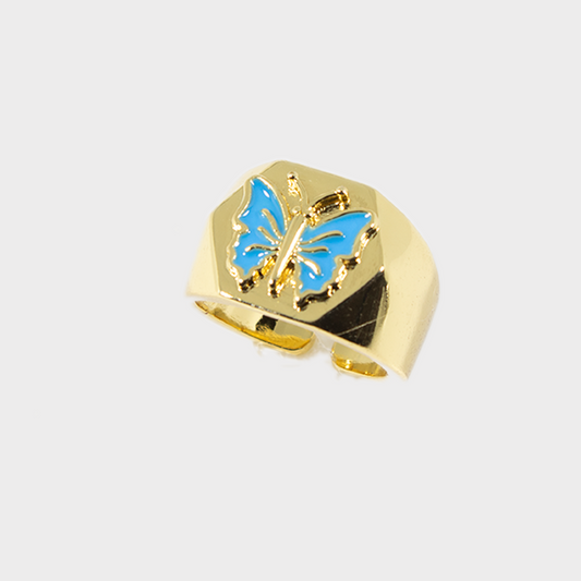 Anillo Mariposa Ajustable de Chapa para Dama (TB1C011)