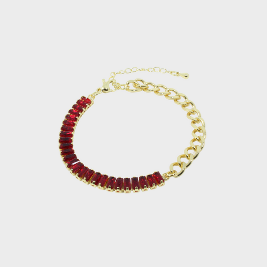 Pulsera Half & Half Roja de Chapa (TB5C019)